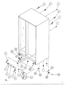 Drain And Rollers Diagram and Parts List for SQD25MB3  Amana Refrigerator