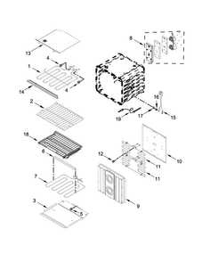 Internal Oven Parts Diagram and Parts List for JJW3430HP00  Jenn-Air Wall Oven