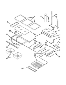 Shelf Parts Diagram and Parts List for AFI2538AEB4  Amana Refrigerator