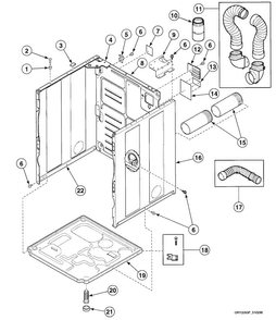 Cabinet Assy Diagram and Parts List for SDET07WF  Speed Queen Dryer