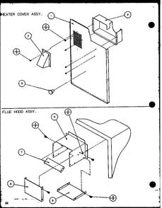 Heater Cover Assembly/Flue Hood Assembly 2 Diagram and Parts List for LOK501A P6484101C Amana Air Conditioner