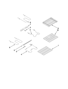 Rack And Element Parts Diagram and Parts List for MER6875BCW17  Maytag Range