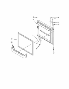 Freezer Door Parts Diagram and Parts List for GB5526FEAW3  Maytag Refrigerator