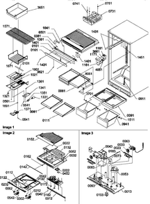 Interior Cabinet And Drain Block Assembly Diagram and Parts List for TR21VL-P1309401WL  Amana Refrigerator
