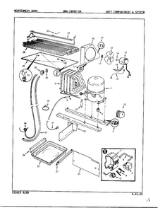 Unit Compartment And System Diagram and Parts List for 19992A  Admiral Refrigerator