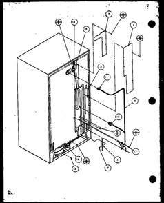 Cabinet Back Diagram and Parts List for IC4N-P1110801W-SXS  Amana Refrigerator