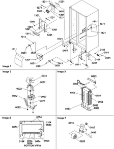 Drain, Rollers, And Evap Assy Diagram and Parts List for SRDE522VE-P1320304WE  Amana Refrigerator