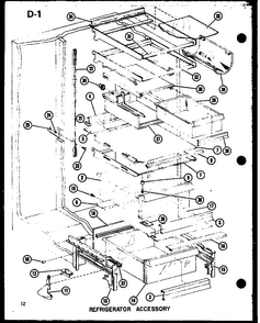 Section 6 Diagram and Parts List for SRI22F-L-P75400-5WL  Amana Refrigerator
