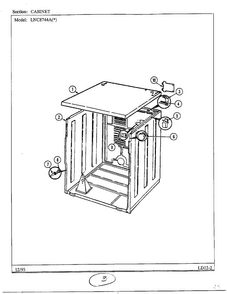 Cabinet Diagram and Parts List for 8744A  Norge Dryer