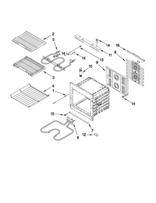 Internal Oven Parts Diagram and Parts List for JJW3430WP01  Jenn-Air Wall Oven