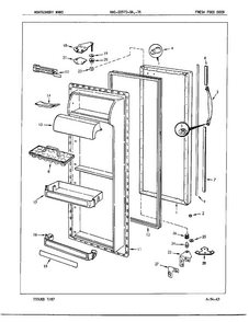 Fresh Food Door/misc Diagram and Parts List for 22572A  Admiral Refrigerator