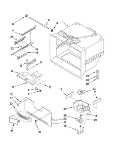 Freezer Liner Parts Diagram and Parts List for MBF1958XES0  Maytag Refrigerator