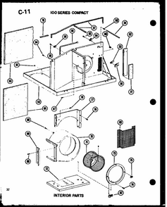 Interior Parts (109-5j/p54336-68r) (109-5jh/p54336-65r) Diagram and Parts List for 109-5PE P54975-32R Amana Air Conditioner