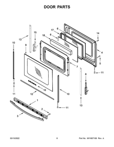 Door Parts Diagram and Parts List for AER6603SFW5  Amana Range