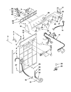 Controls And Rear Panel Parts Diagram and Parts List for NTW4600XQ0  Amana Washer