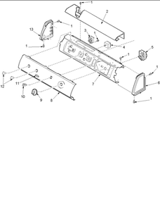 Control Panel Diagram and Parts List for ALG643RAW-PALG643*  Amana Dryer