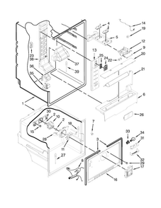 Liner Parts Diagram and Parts List for MFW2055YEM02  Maytag Refrigerator