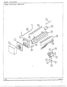 Ice Maker Diagram and Parts List for HMG641667  Admiral Refrigerator