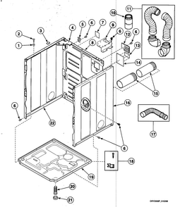 Cabinet Diagram and Parts List for SDG309QF  Speed Queen Dryer