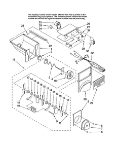 Motor And Ice Container Parts Diagram and Parts List for JS2628HEKB13  Jenn-Air Refrigerator
