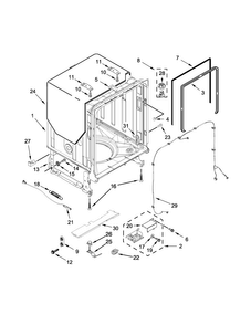 Tub And Frame Parts Diagram and Parts List for JDB9200CWP1  Jenn-Air Dishwasher
