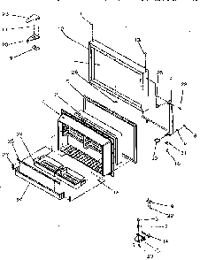Freezer Door Diagram and Parts List for TR21S4L-P1196103WW  Amana Refrigerator