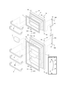 Doors Diagram and Parts List for CRT185LW8  Crosley Refrigerator