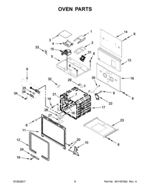05 - Oven Parts Diagram and Parts List for JLRP436WP01  Jenn-Air Range