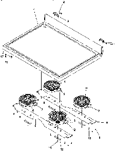 Main Top Diagram and Parts List for ART6110E-P1143424NE  Amana Range