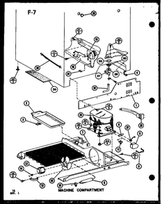 Machine Compartment 2 Diagram and Parts List for IC2-P3641505W-SXS  Amana Refrigerator