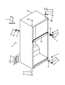 Cabinet Parts Diagram and Parts List for M8RXNGMBW00  Maytag Refrigerator