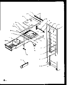 Refrigerator Shelving And Drawers Diagram and Parts List for SZ25NE-P1162702WE  Amana Refrigerator