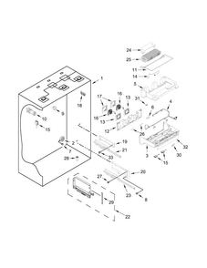 Refrigerator Liner Parts Diagram and Parts List for JB36NXFXLE00  Jenn-Air Refrigerator
