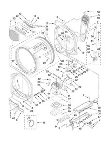 Bulkhead Parts Diagram and Parts List for MEDB850WB0  Maytag Dryer