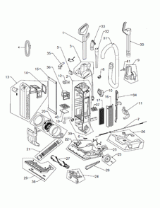 Diagram Diagram and Parts List for CH54115  Hoover Upright Vacuum
