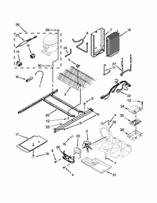 Unit Parts Diagram and Parts List for MSF25D4MDH01  Maytag Refrigerator