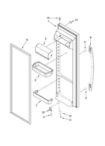 Refrigerator Door Parts Diagram and Parts List for ASD2524VEB00  Amana Refrigerator