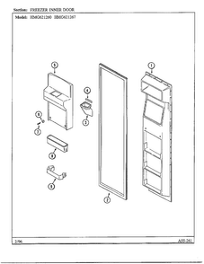 Freezer Inner Door Diagram and Parts List for 621260  Admiral Refrigerator