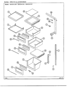 Shelves And Accessories Diagram and Parts List for 641861  Admiral Refrigerator
