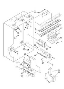 Refrigerator Liner Parts Diagram and Parts List for JF42SEFXDB00  Jenn-Air Refrigerator