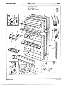 Doors/misc Diagram and Parts List for 19572A  Admiral Refrigerator