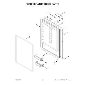 Refrigerator Door Parts Diagram and Parts List for JB36NXFXRE21  Jenn-Air Refrigerator