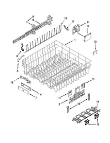 Upper Rack And Track Parts Diagram and Parts List for JDB8500AWF2  Jenn-Air Dishwasher