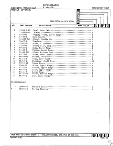 Freezer Door Page 2 Diagram and Parts List for 21314-0A  Admiral Refrigerator