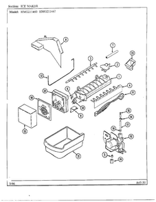Ice Maker Diagram and Parts List for HMG211460  Admiral Refrigerator