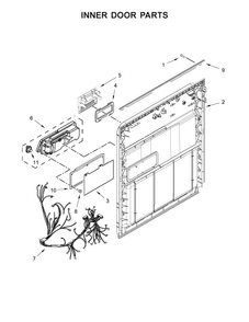 Inner Door Parts Diagram and Parts List for ADB1400AGB0  Amana Dishwasher