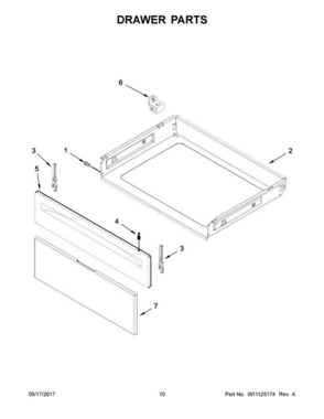 06 - Drawer Parts Diagram and Parts List for ACR4303MFB1  Amana Range