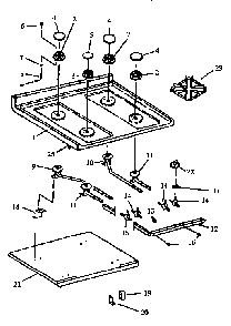 Sealed Burner Parts Diagram and Parts List for AGS750L-P1141236NL  Amana Range