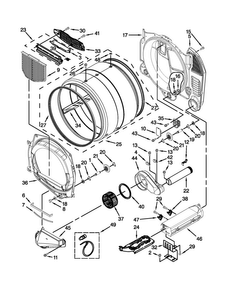 Bulkhead Parts Diagram and Parts List for MDE25PNAGW1  Maytag Dryer