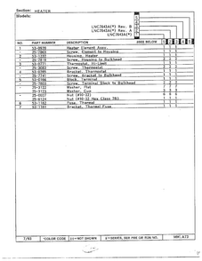 Heater Page 2 Diagram and Parts List for 7643A  Norge Dryer